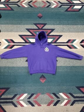 Gildan Purple Hooded Pullover with Colorful Patch